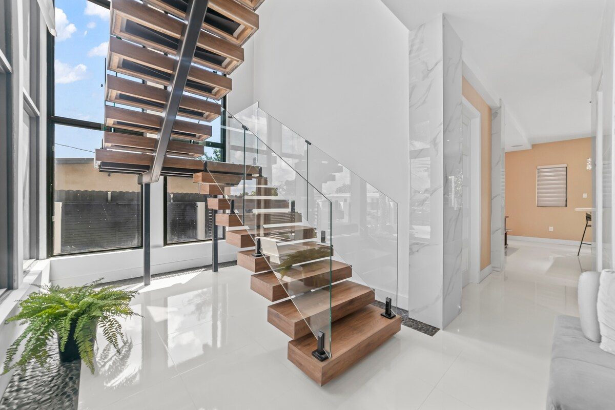 Listing photo: floating staircase
