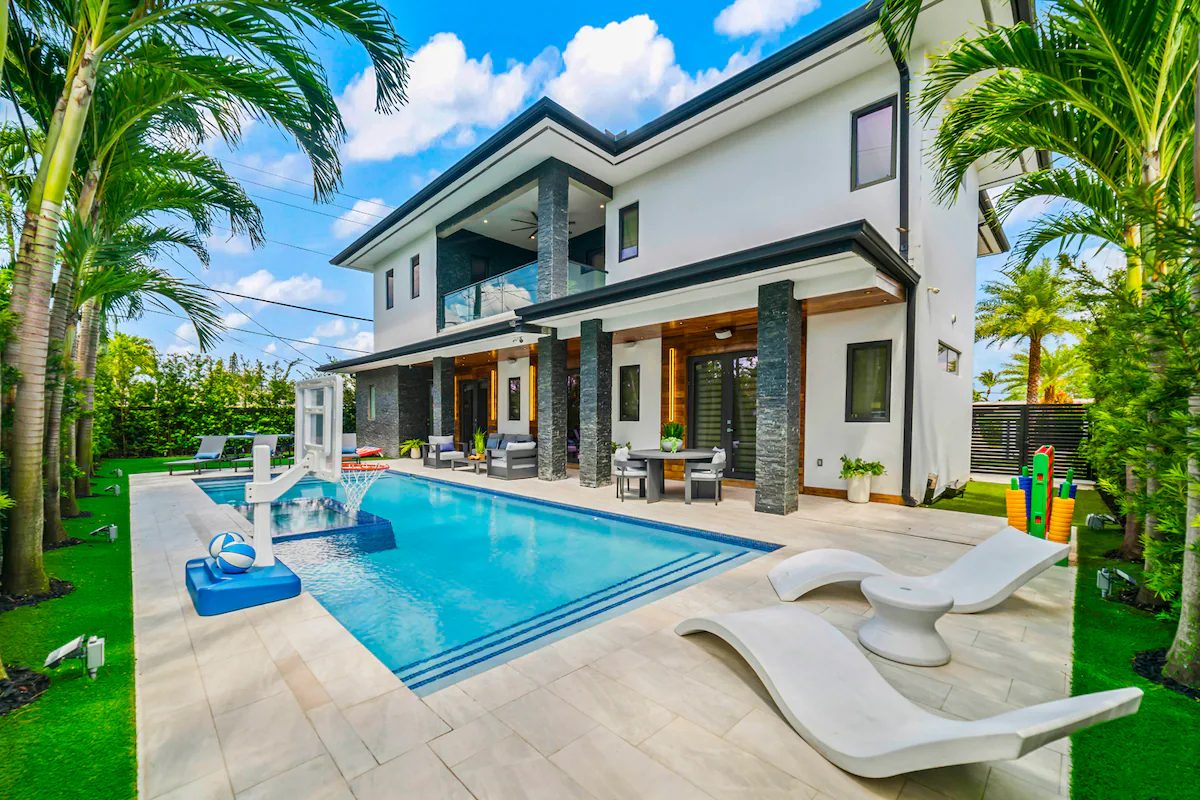 Listing photo: exterior with pool